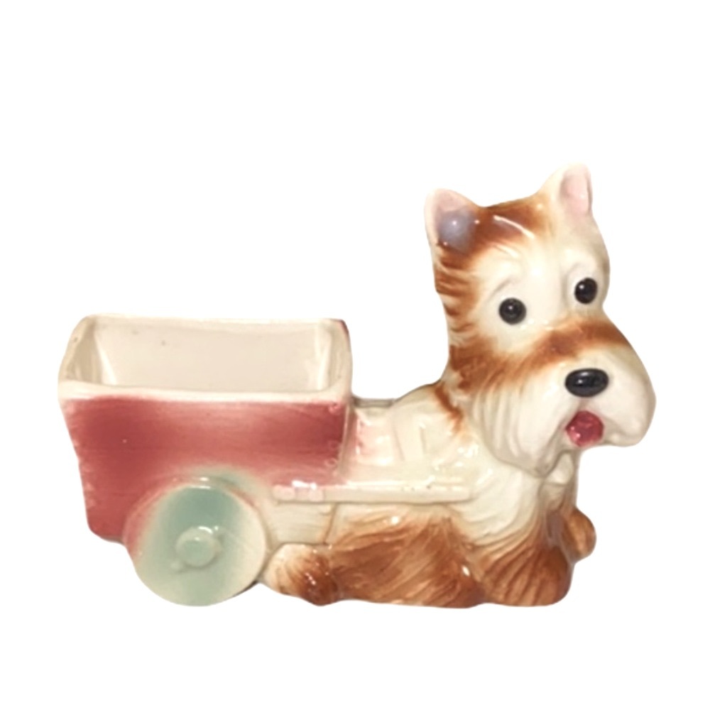 VTG Royal Copley • Scottie & Cart Planter